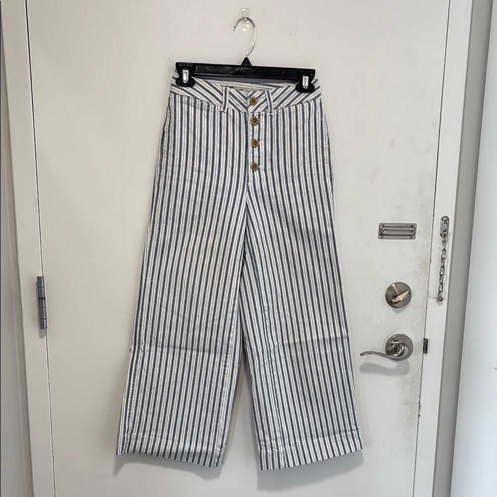Madewell High Waisted Wide-Leg Striped Pants